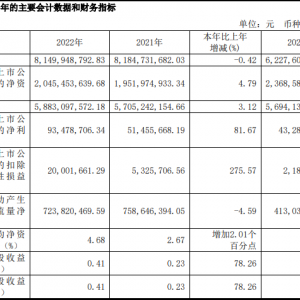 ���A��؛2022�������9347.9�fԪ��ͬ����81.7%